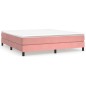 vidaXL Cama box spring con colchón terciopelo rosa 160x200 cm vidaXL Cama box spring con colchón terciopelo rosa 160x200 cm