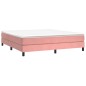 vidaXL Cama box spring con colchón terciopelo rosa 160x200 cm vidaXL Cama box spring con colchón terciopelo rosa 160x200 cm