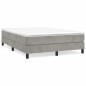 vidaXL Cama box spring con colchón terciopelo gris claro 140x190 cm