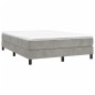 vidaXL Cama box spring con colchón terciopelo gris claro 140x190 cm