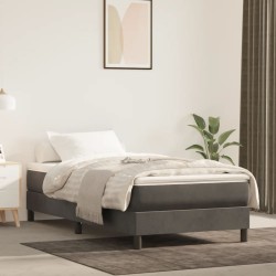 vidaXL Cama box spring con colchón terciopelo gris oscuro 90x190 cm