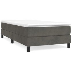vidaXL Cama box spring con colchón terciopelo gris oscuro 90x190 cm