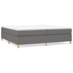 vidaXL Cama box spring con colchón tela gris oscuro 200x200 cm