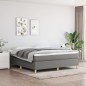 vidaXL Cama box spring con colchón tela gris oscuro 180x200 cm vidaXL Cama box spring con colchón tela gris oscuro 180x200 cm