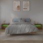 vidaXL Mesitas de noche con LED 2 uds color roble ahumado vidaXL Mesitas de noche con LED 2 uds color roble ahumado