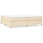 vidaXL Cama box spring con colchón tela color crema 200x200 cm vidaXL Cama box spring con colchón tela color crema 200x200 cm