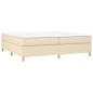 vidaXL Cama box spring con colchón tela color crema 200x200 cm vidaXL Cama box spring con colchón tela color crema 200x200 cm