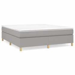 vidaXL Cama box spring con colchón tela gris claro 160x200 cm