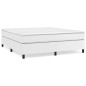 vidaXL Cama box spring con colchón cuero sintético blanco 160x200 cm