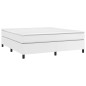 vidaXL Cama box spring con colchón cuero sintético blanco 160x200 cm