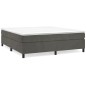 vidaXL Cama box spring con colchón terciopelo gris oscuro 160x200 cm