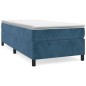 vidaXL Cama box spring con colchón terciopelo azul oscuro 90x190 cm vidaXL Cama box spring con colchón terciopelo azul oscuro 90x190 cm