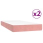 vidaXL Cama box spring con colchón terciopelo rosa 200x200 cm vidaXL Cama box spring con colchón terciopelo rosa 200x200 cm