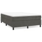 vidaXL Cama box spring con colchón terciopelo gris oscuro 140x190 cm