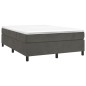 vidaXL Cama box spring con colchón terciopelo gris oscuro 140x190 cm