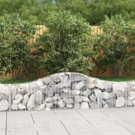 vidaXL Cestas de gaviones 15 uds forma de arco hierro 200x30x40/60 cm