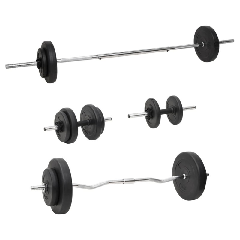 vidaXL Juego de barras y mancuernas con discos 60 kg vidaXL Juego de barras y mancuernas con discos 60 kg