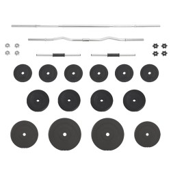 vidaXL Juego de barras y mancuernas con discos 60 kg
