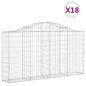 vidaXL Cestas gaviones 18 uds forma de arco hierro 200x30x100/120 cm