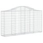 vidaXL Cestas gaviones 18 uds forma de arco hierro 200x30x100/120 cm
