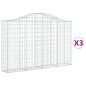 vidaXL Cestas de gaviones 3 uds forma de arco hierro 200x30x120/140 cm vidaXL Cestas de gaviones 3 uds forma de arco hierro 200x30x120/140 cm
