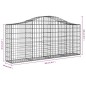 vidaXL Cestas de gaviones 12 uds forma de arco hierro 200x30x80/100 cm