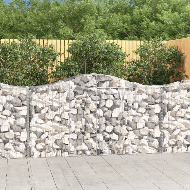vidaXL Cestas de gaviones 9 uds forma de arco hierro 200x50x100/120 cm vidaXL Cestas de gaviones 9 uds forma de arco hierro 200x50x100/120 cm