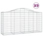 vidaXL Cestas de gaviones 9 uds forma de arco hierro 200x50x100/120 cm vidaXL Cestas de gaviones 9 uds forma de arco hierro 200x50x100/120 cm