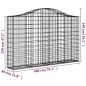 vidaXL Cestas gaviones 10 uds forma de arco hierro 200x30x120/140 cm vidaXL Cestas gaviones 10 uds forma de arco hierro 200x30x120/140 cm