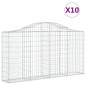 vidaXL Cestas de gaviones 10 uds forma arco hierro 200x30x100/120 cm vidaXL Cestas de gaviones 10 uds forma arco hierro 200x30x100/120 cm