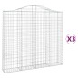 vidaXL Cestas de gaviones 3 uds forma de arco hierro 200x30x180/200 cm
