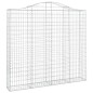 vidaXL Cestas de gaviones 3 uds forma de arco hierro 200x30x180/200 cm