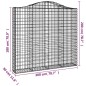 vidaXL Cestas de gaviones 3 uds forma de arco hierro 200x30x180/200 cm