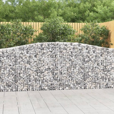 vidaXL Cestas de gaviones 7 uds forma de arco hierro 400x30x100/120 cm