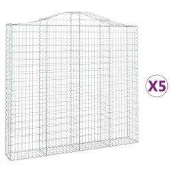vidaXL Cestas de gaviones 5 uds forma de arco hierro 200x30x180/200 cm