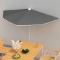 vidaXL Sombrilla de jardín semicircular palo 300x150 cm gris antracita vidaXL Sombrilla de jardín semicircular palo 300x150 cm gris antracita
