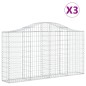 vidaXL Cestas de gaviones 3 uds forma de arco hierro 200x30x100/120 cm vidaXL Cestas de gaviones 3 uds forma de arco hierro 200x30x100/120 cm