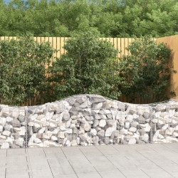 vidaXL Cestas de gaviones 15 uds forma de arco hierro 200x50x60/80 cm