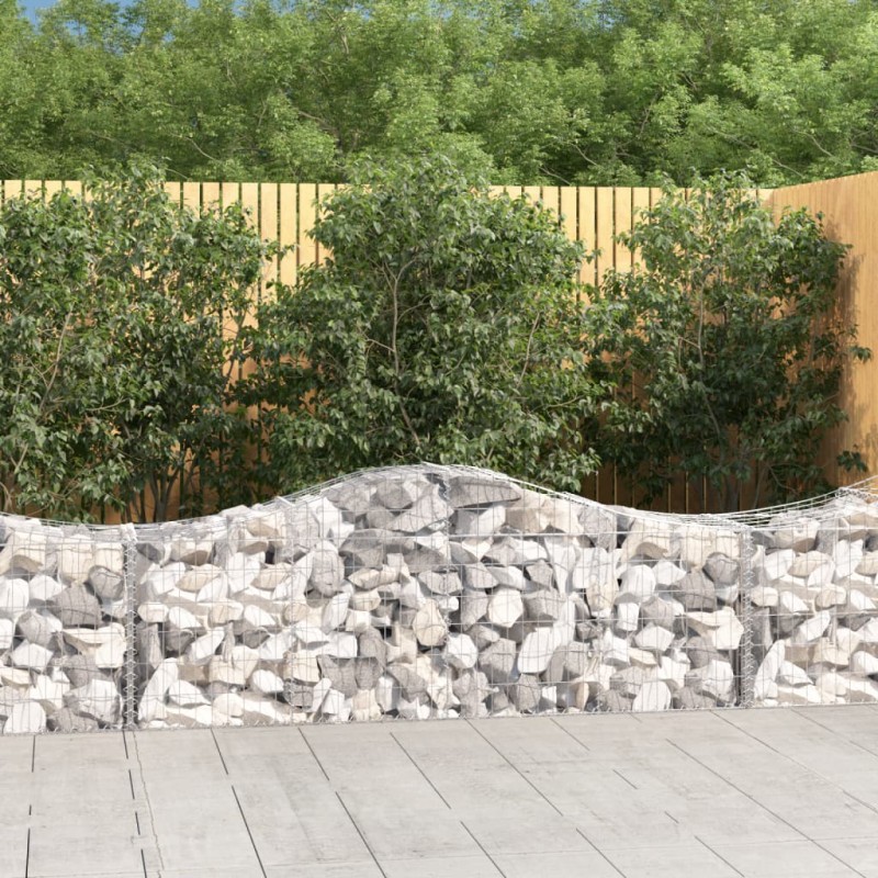 vidaXL Cestas de gaviones 15 uds forma de arco hierro 200x50x60/80 cm vidaXL Cestas de gaviones 15 uds forma de arco hierro 200x50x60/80 cm