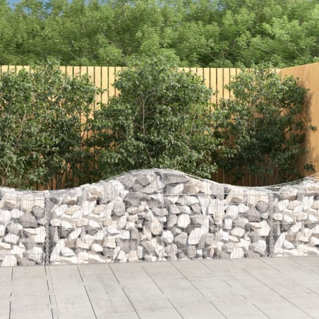 vidaXL Cestas de gaviones 15 uds forma de arco hierro 200x50x60/80 cm