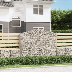 vidaXL Cestas gaviones 8 uds forma de arco hierro 200x30x160/180 cm