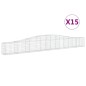 vidaXL Cestas de gaviones 15 uds forma de arco hierro 400x30x40/60 cm vidaXL Cestas de gaviones 15 uds forma de arco hierro 400x30x40/60 cm