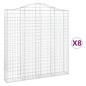 vidaXL Cestas de gaviones 8 uds forma de arco hierro 200x30x200/220 cm vidaXL Cestas de gaviones 8 uds forma de arco hierro 200x30x200/220 cm