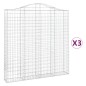 vidaXL Cestas de gaviones 3 uds forma de arco hierro 200x30x200/220 cm vidaXL Cestas de gaviones 3 uds forma de arco hierro 200x30x200/220 cm