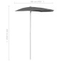 vidaXL Sombrilla de jardín semicircular palo 300x150 cm gris antracita vidaXL Sombrilla de jardín semicircular palo 300x150 cm gris antracita