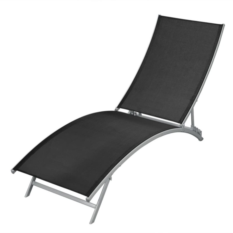 vidaXL Tumbona de acero y textilene negro vidaXL Tumbona de acero y textilene negro