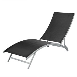 vidaXL Tumbona de acero y textilene negro