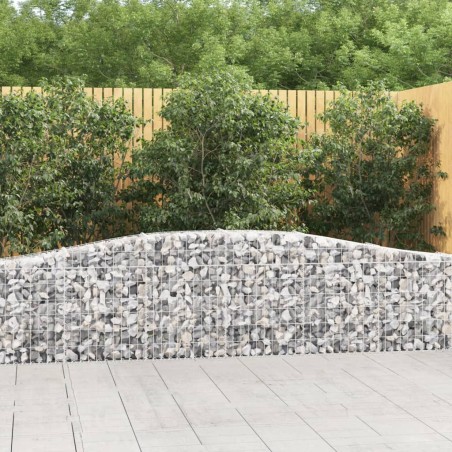 vidaXL Cestas de gaviones 8 uds forma de arco hierro 400x30x60/80 cm