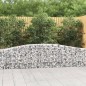 vidaXL Cestas de gaviones 8 uds forma de arco hierro 400x30x60/80 cm