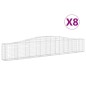 vidaXL Cestas de gaviones 8 uds forma de arco hierro 400x30x60/80 cm